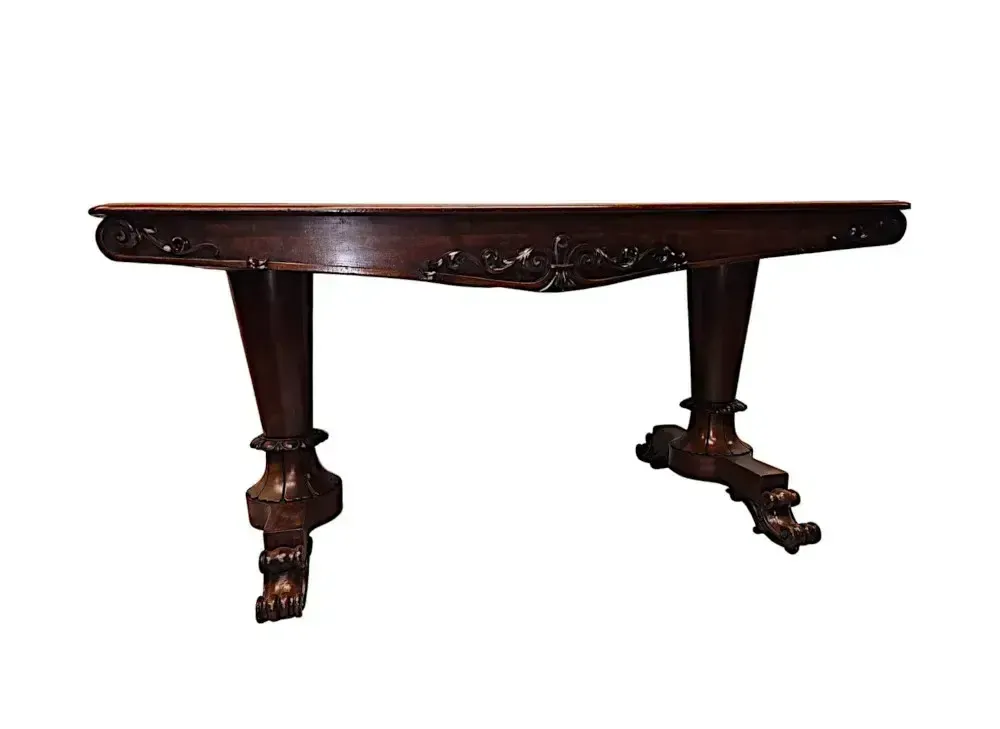 A Fantastic Early 19th Century William IV Irish Library Table Attributed To Dublin Maker 'Williams And Gibton'