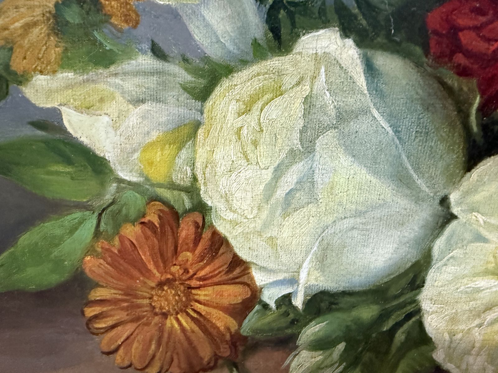 José María Murillo Bracho – Bloemenstilleven met rozen, 19e-eeuws Spaans olieverfchilderij, jaren 1860 photo Kunst