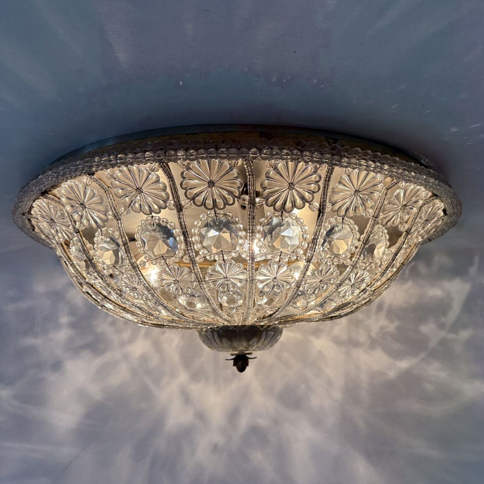 photo furniture Large Crystal Banci Italy Ceiling Lamp , 1960’s