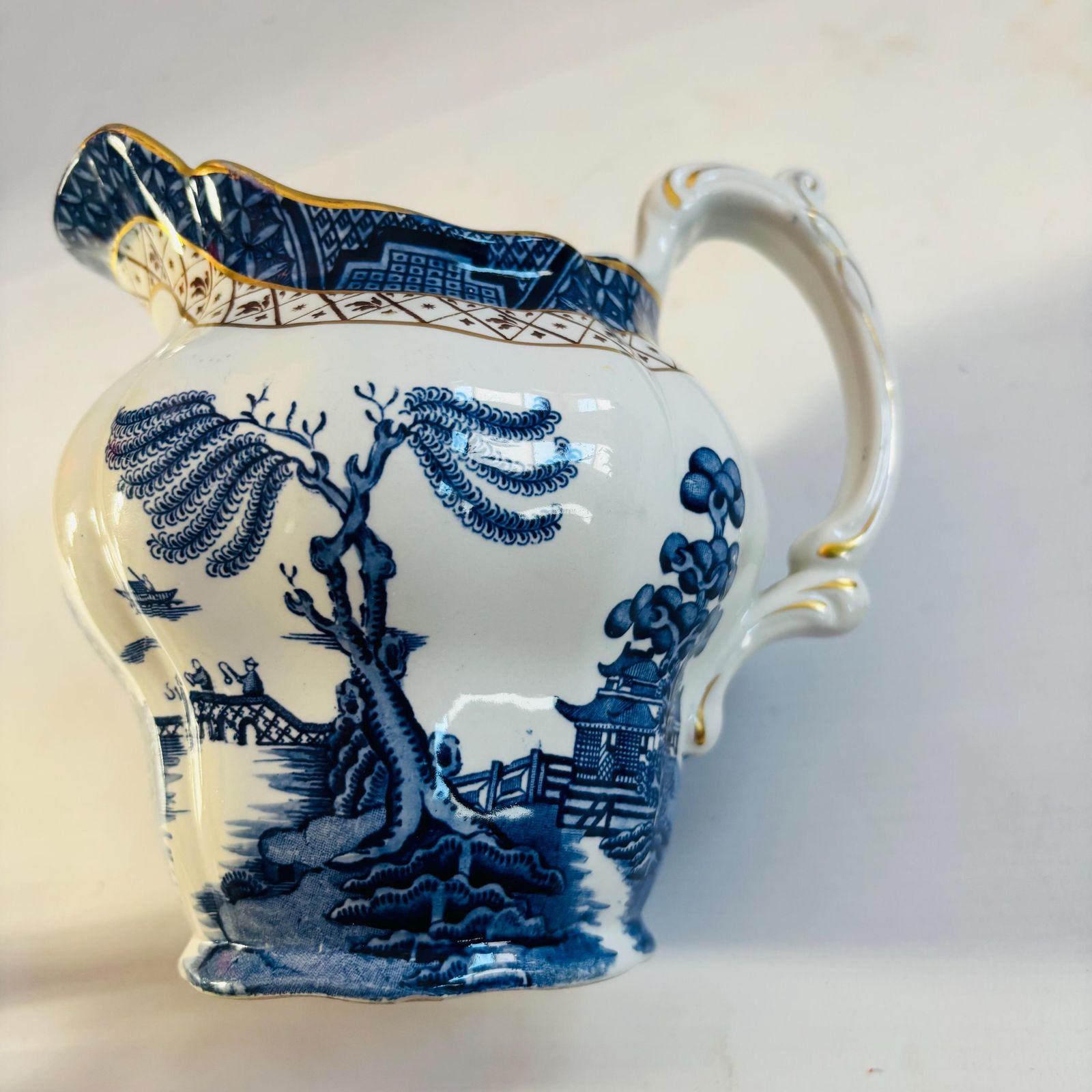 Booths A8025 Real Old Willow Gold Gilt Jug /Pitcher C.1944 photo vinterior