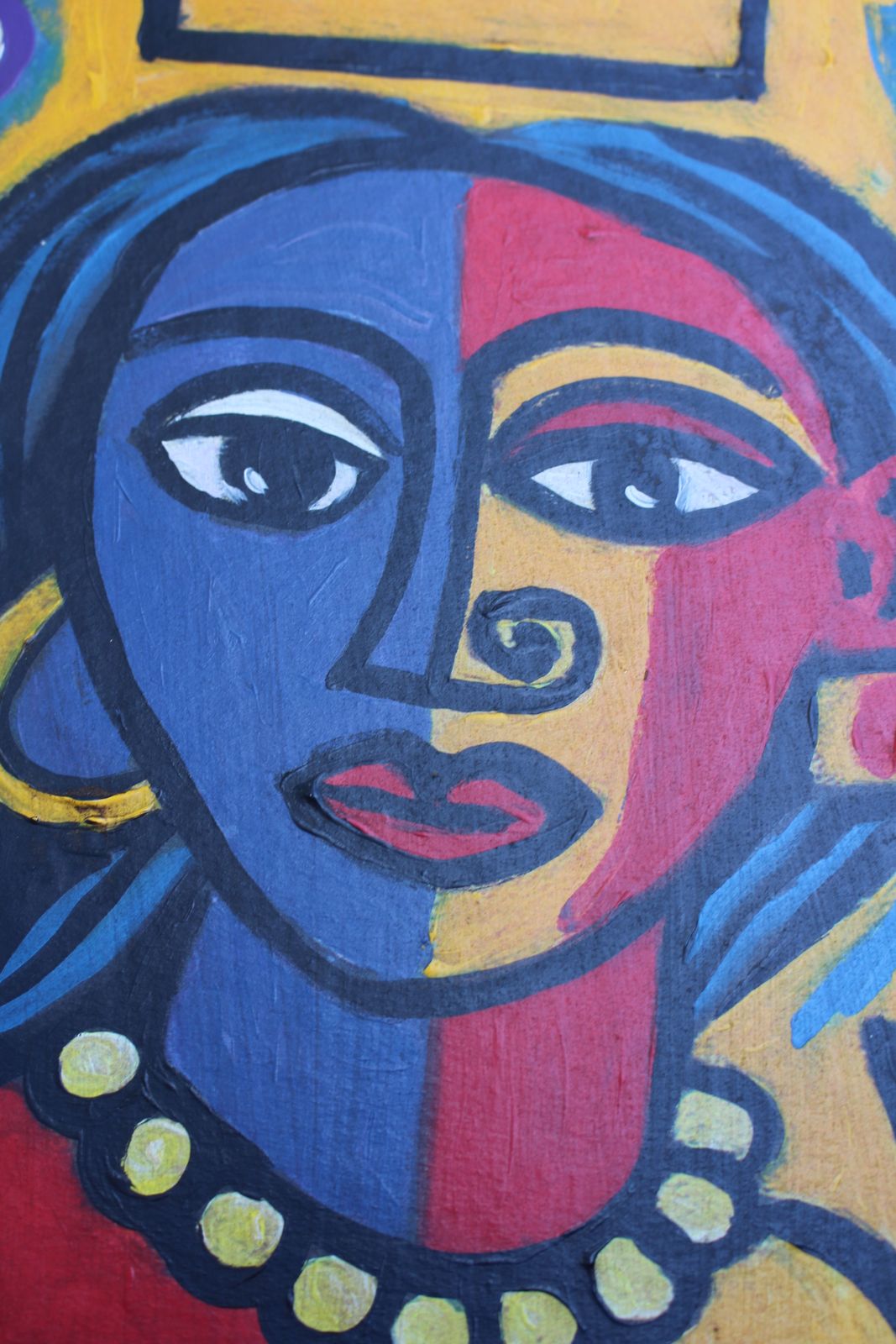 Neoexpressionist portretschilderij in felle kleuren, postmodern kubistisch, eind 20e eeuw photo buy