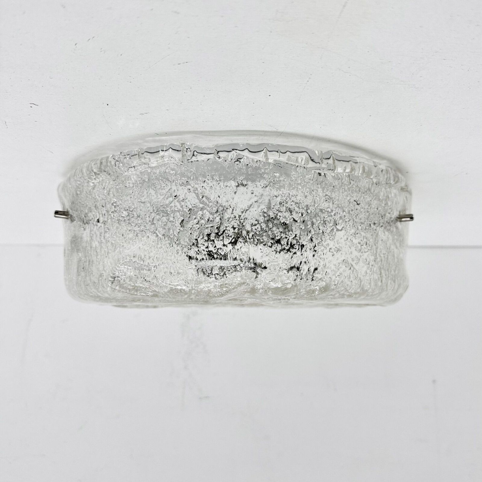Mid-Century Design IJsglas Murano Plafondlamp, jaren 1970 photo for sale
