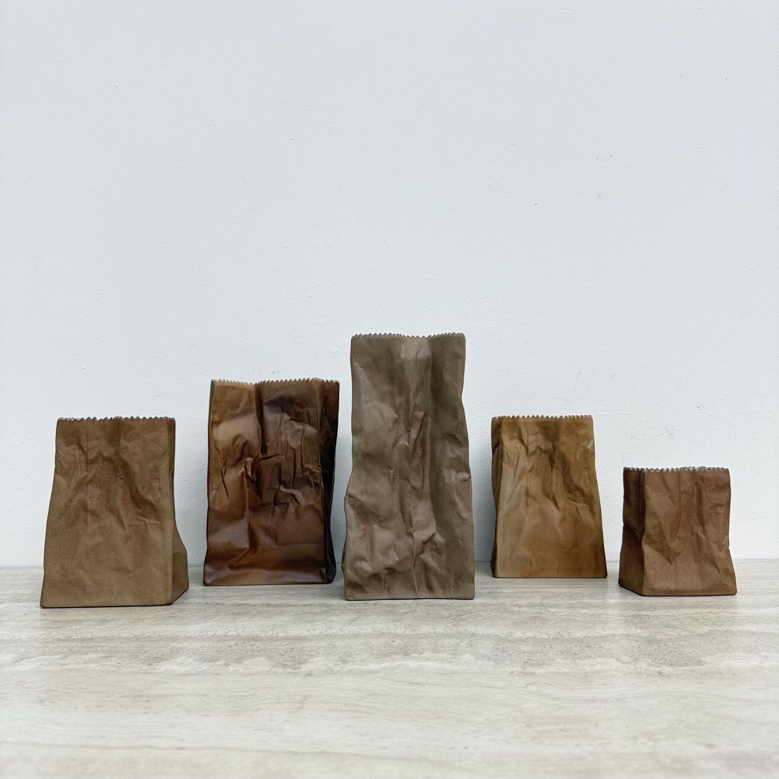 Set Of 6 Rosenthal Paper Bag Vase By Tapio Wirkkala , 1970’s