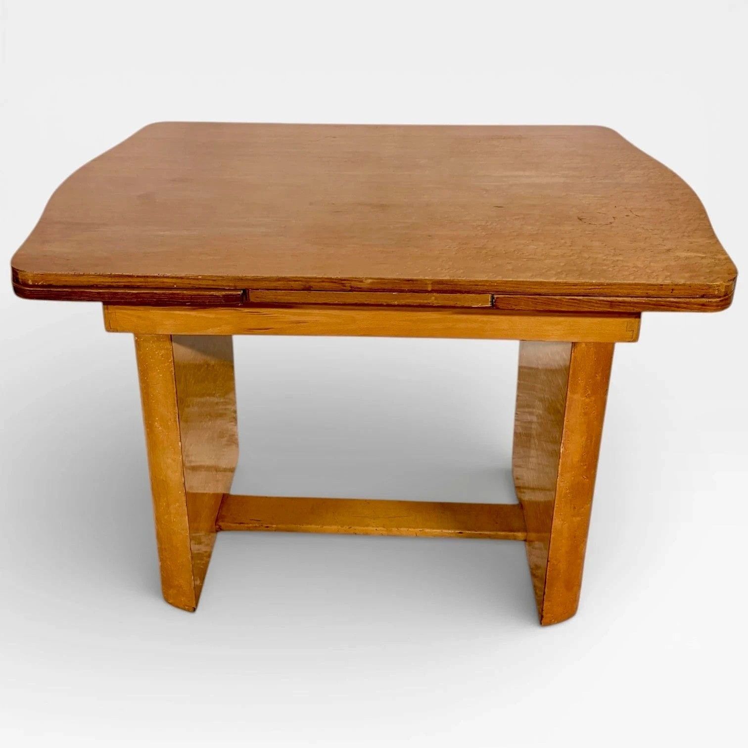 photo furniture Art Deco Bird’s Eye Maple Draw Leaf Extending Dining Table