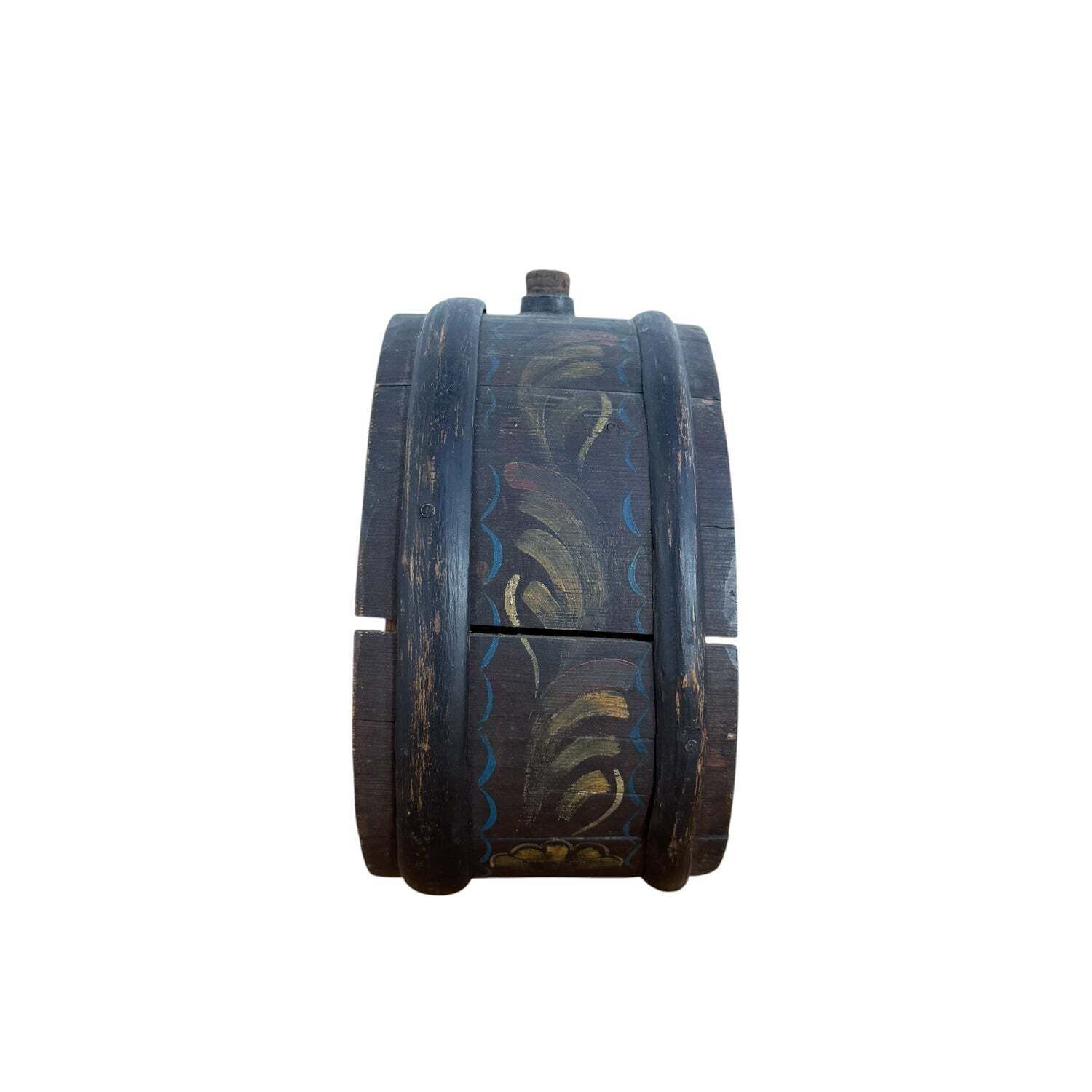 Antieke Zweedse houten veldfles gedateerd 1773 photo Woonaccessoires