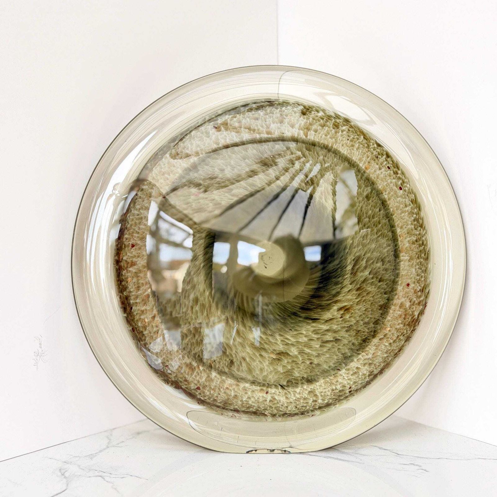 Murano Formia Style Glass Eye Sculpture Aventurine Lens Mid Century photo buy