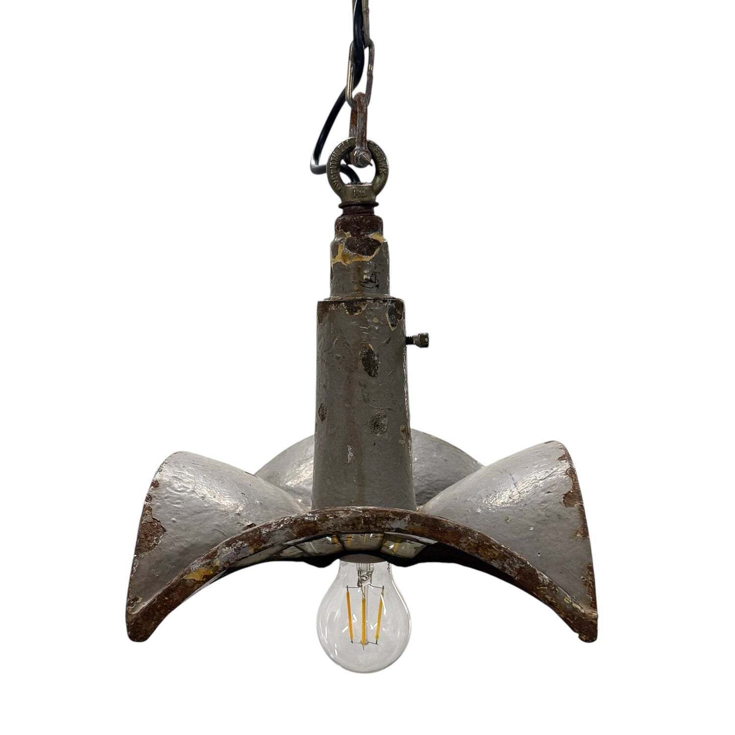 Nr. 1 Vintage Industrial Mirrored Pendant Light By Esla