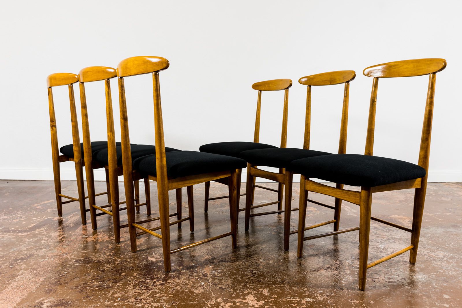Mid-Century eetkamerstoelen van Bernard Malendowicz, Polen, jaren 1960, set van 6 photo Meubels