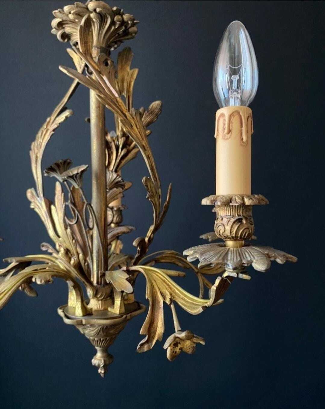 photo for sale Lustre d'époque en bronze, années 1960