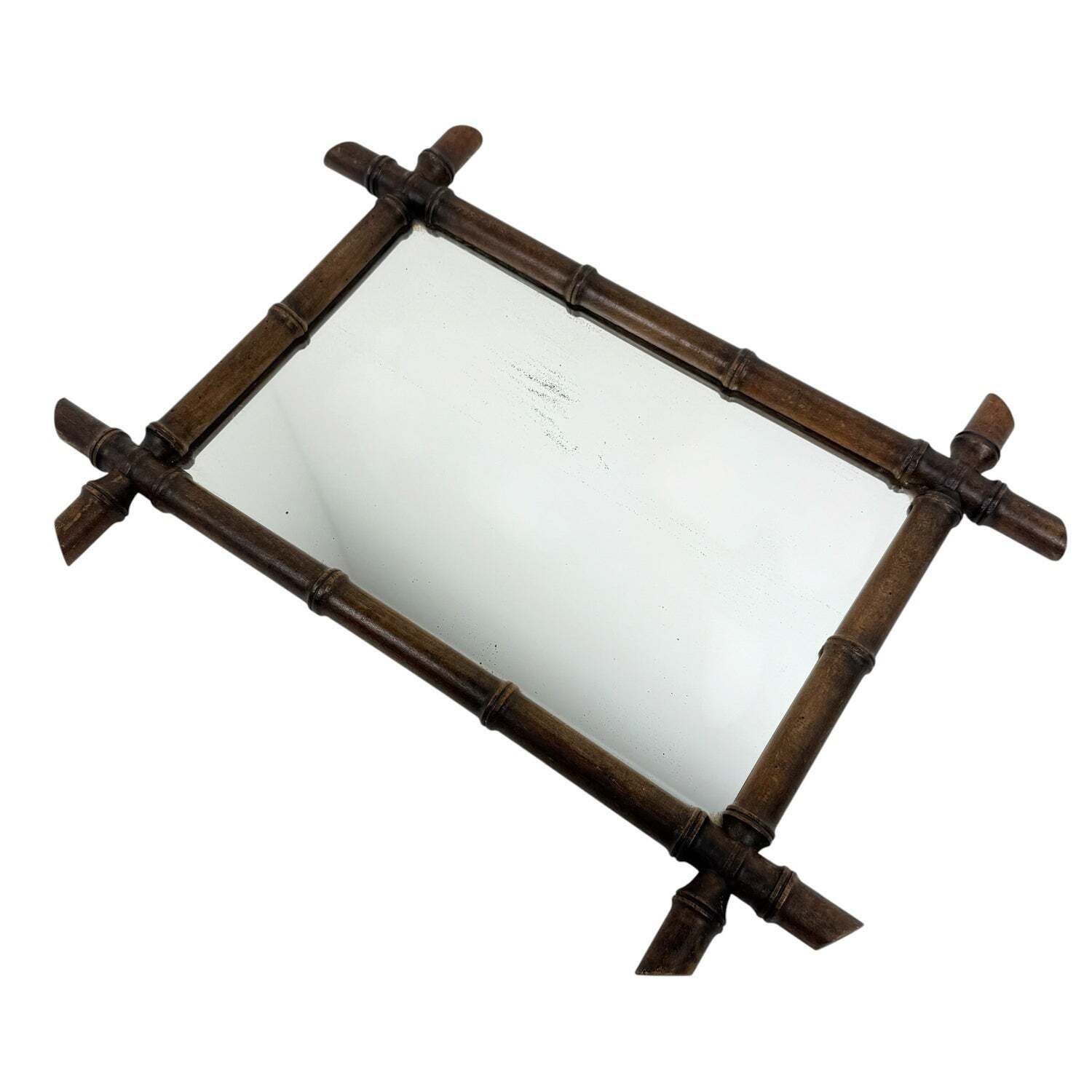 Vintage spiegel met nep-bamboe lijst photo furniture