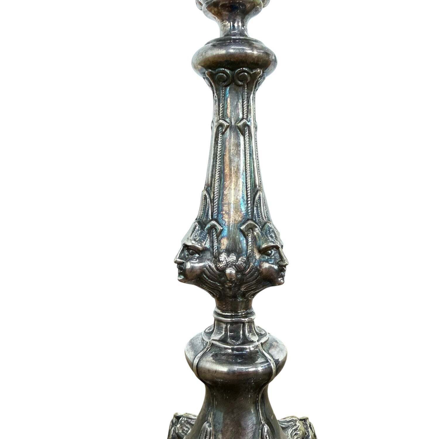 Paar Art Nouveau verzilverde kandelaars photo 159.0