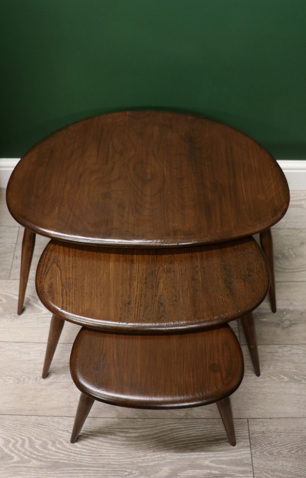 A Wonderful Iconic Nest Of Three Rare Ercol ‘Pebble’ Tables. photo furniture