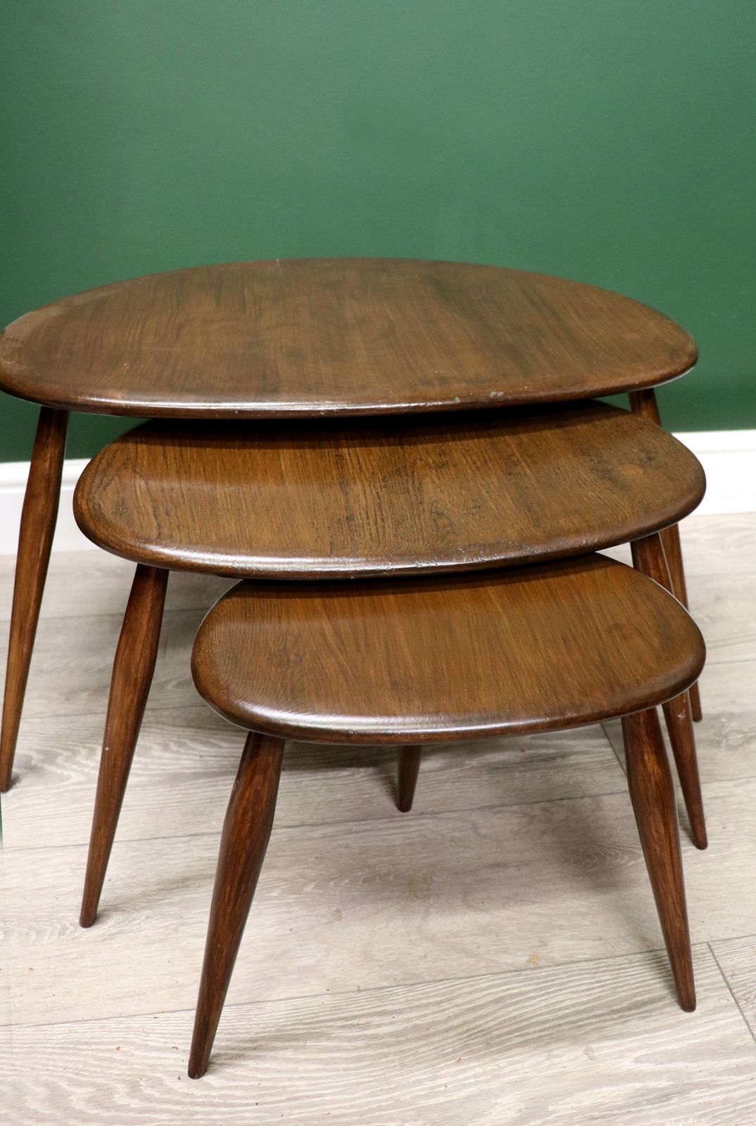 A Wonderful Iconic Nest Of Three Rare Ercol ‘Pebble’ Tables. photo for sale