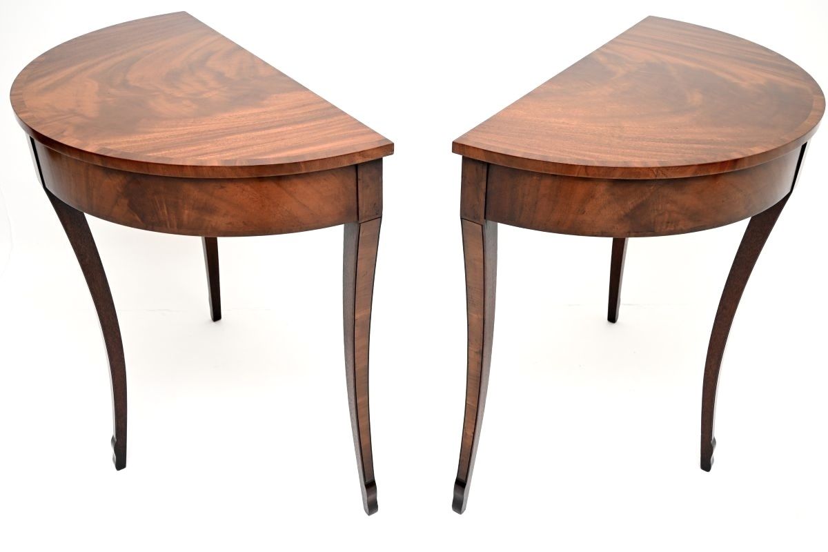 Pair Of Antique Mahogany Regency Style Console Tables photo buy