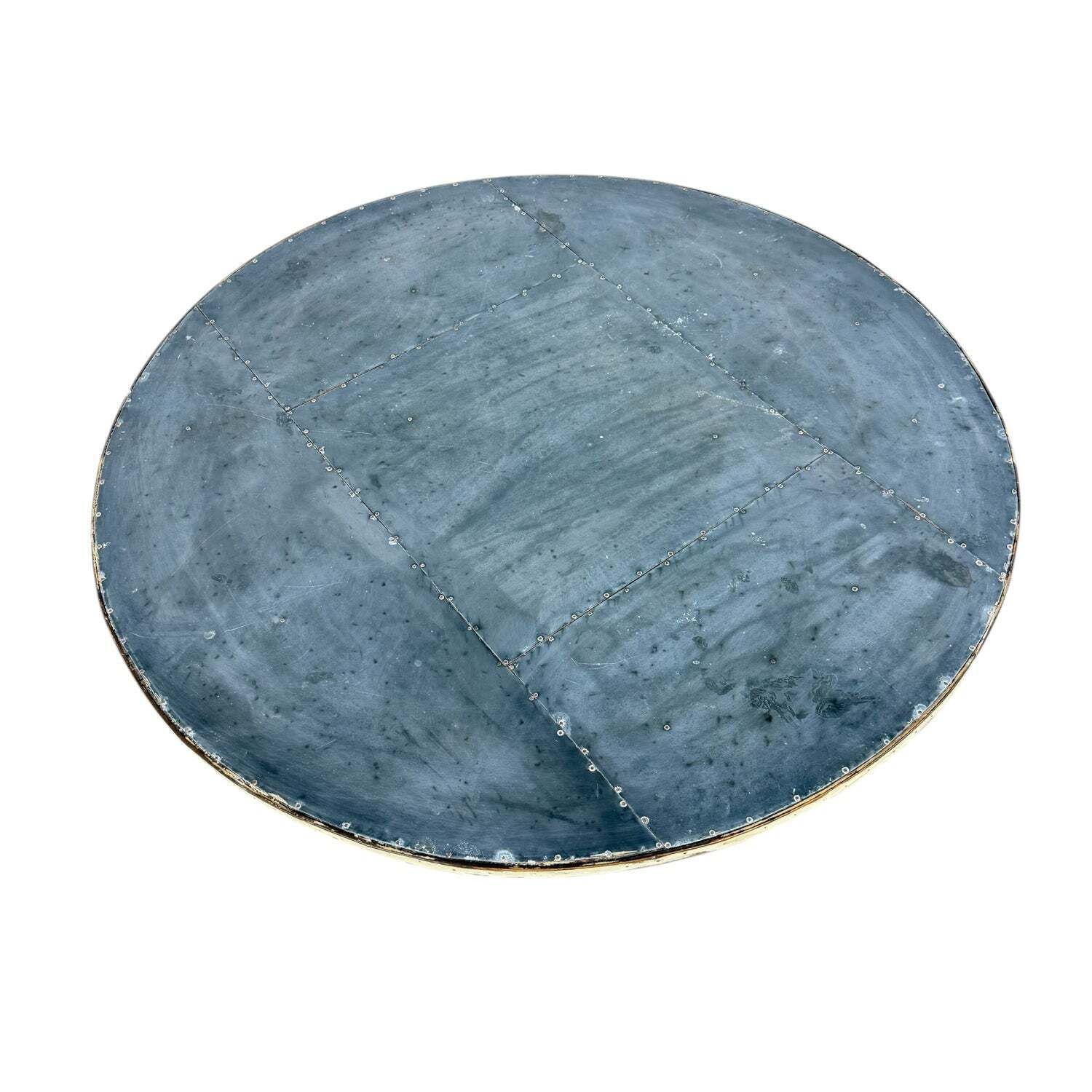 photo for sale Antieke Franse opklapbare wijntafel met metalen blad