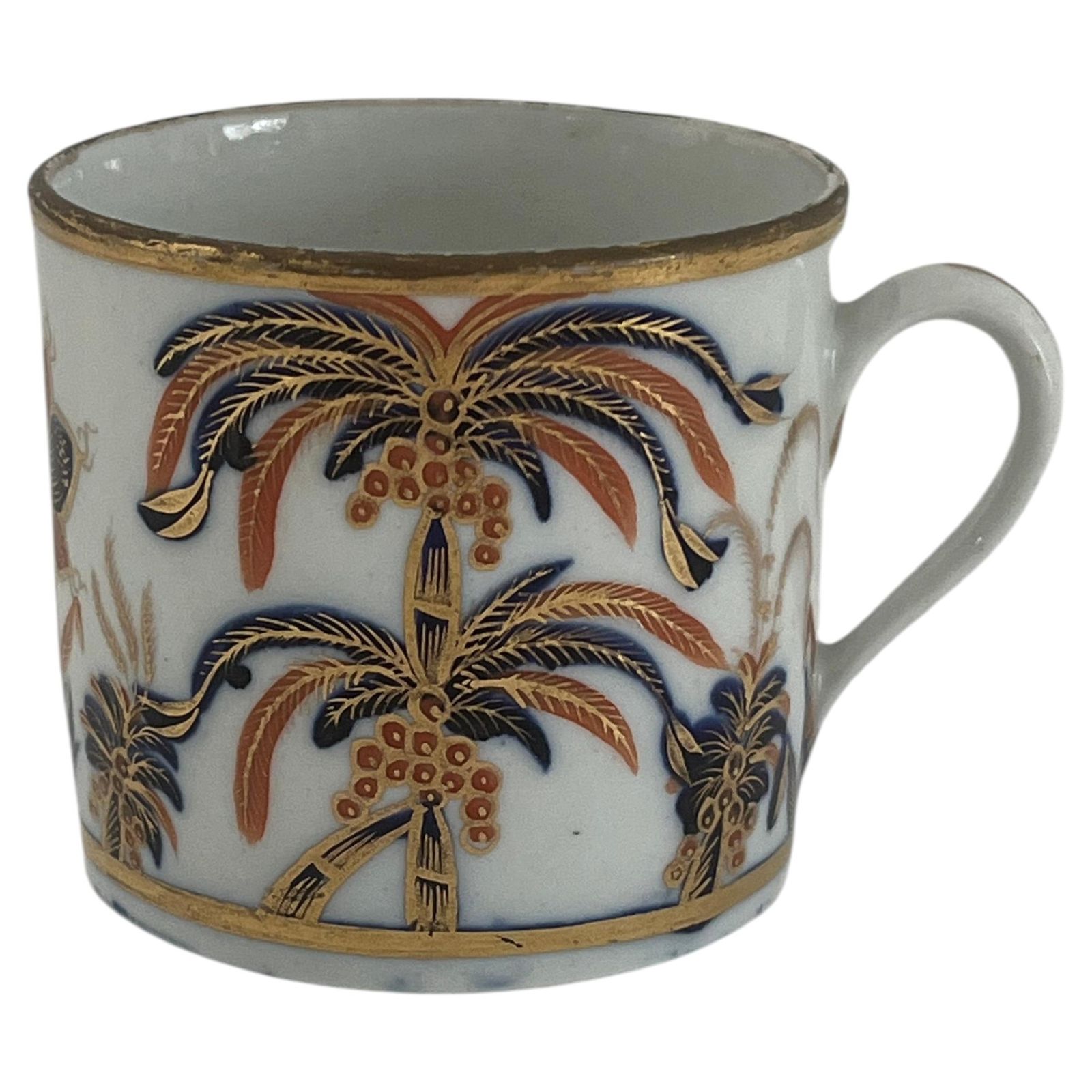 Georgische koffiekop van New Hall, handgeschilderd porselein, patroon 484, ca. 1805