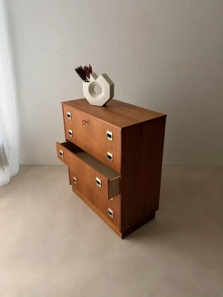 Swedish Mid Century Teak Chest Of Drawers, Five Drawers photo for sale