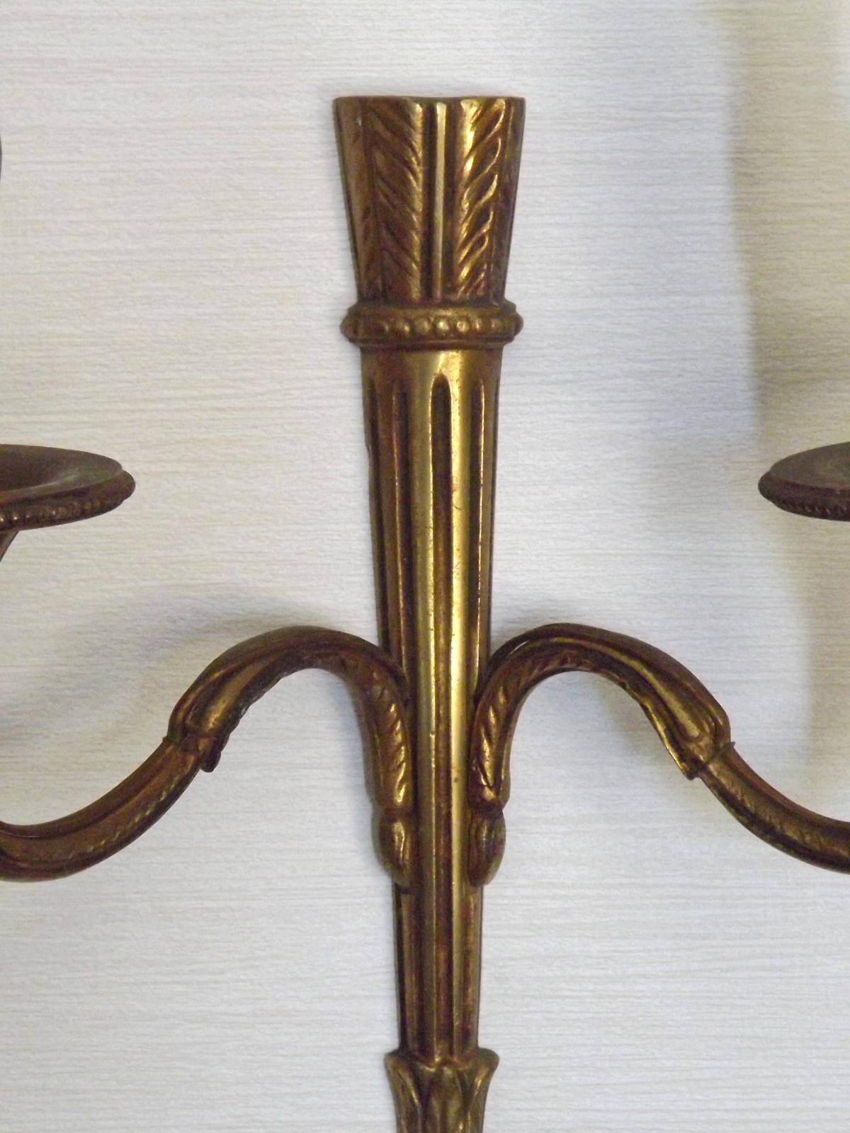 photo for sale Pair Vintage French Gilt Bronze Double Empire Arrow Style Wall Lights