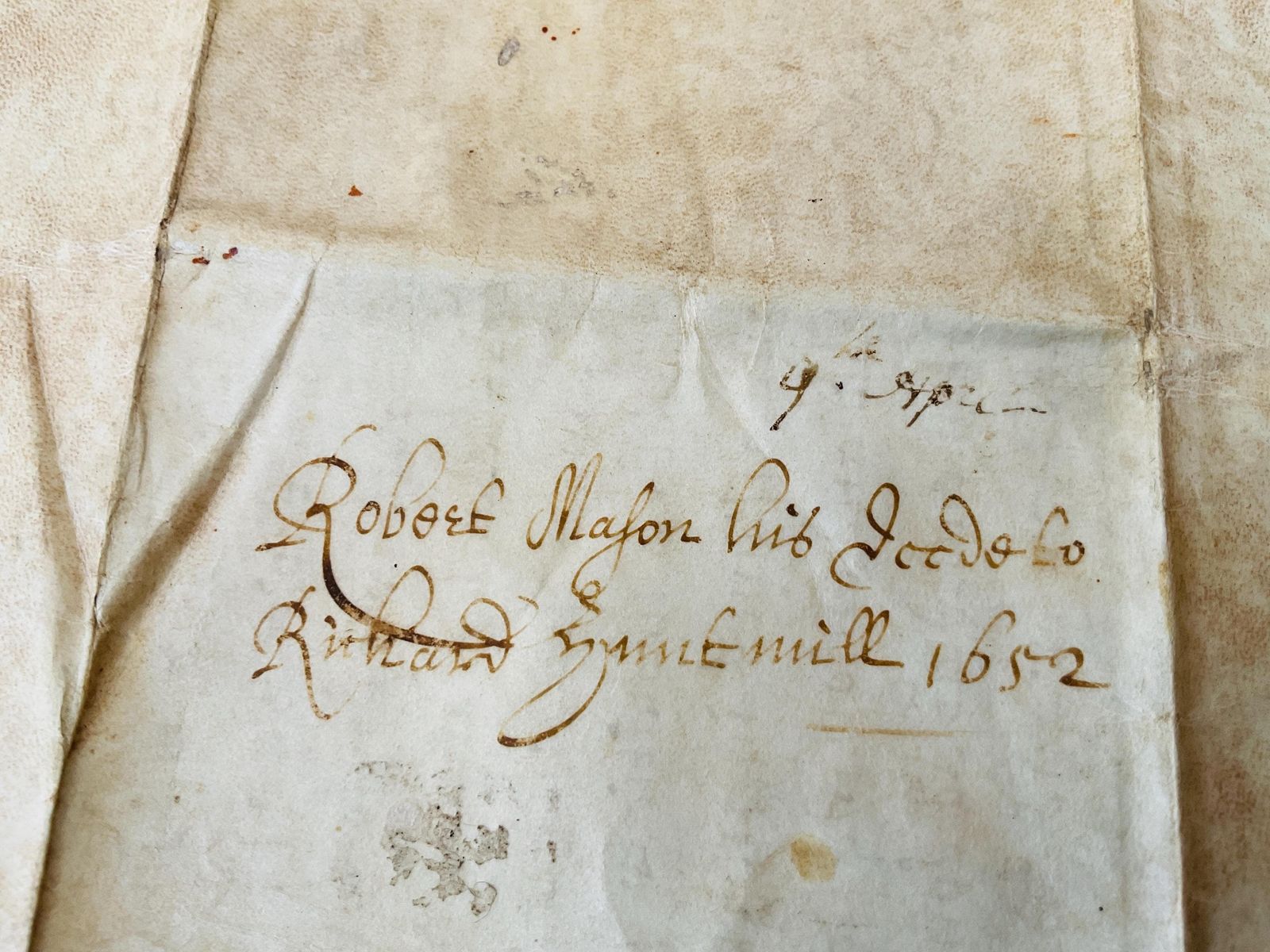 photo furniture Zeldzame 17e-eeuwse Engelse landindenture - Ondertekend in 1652