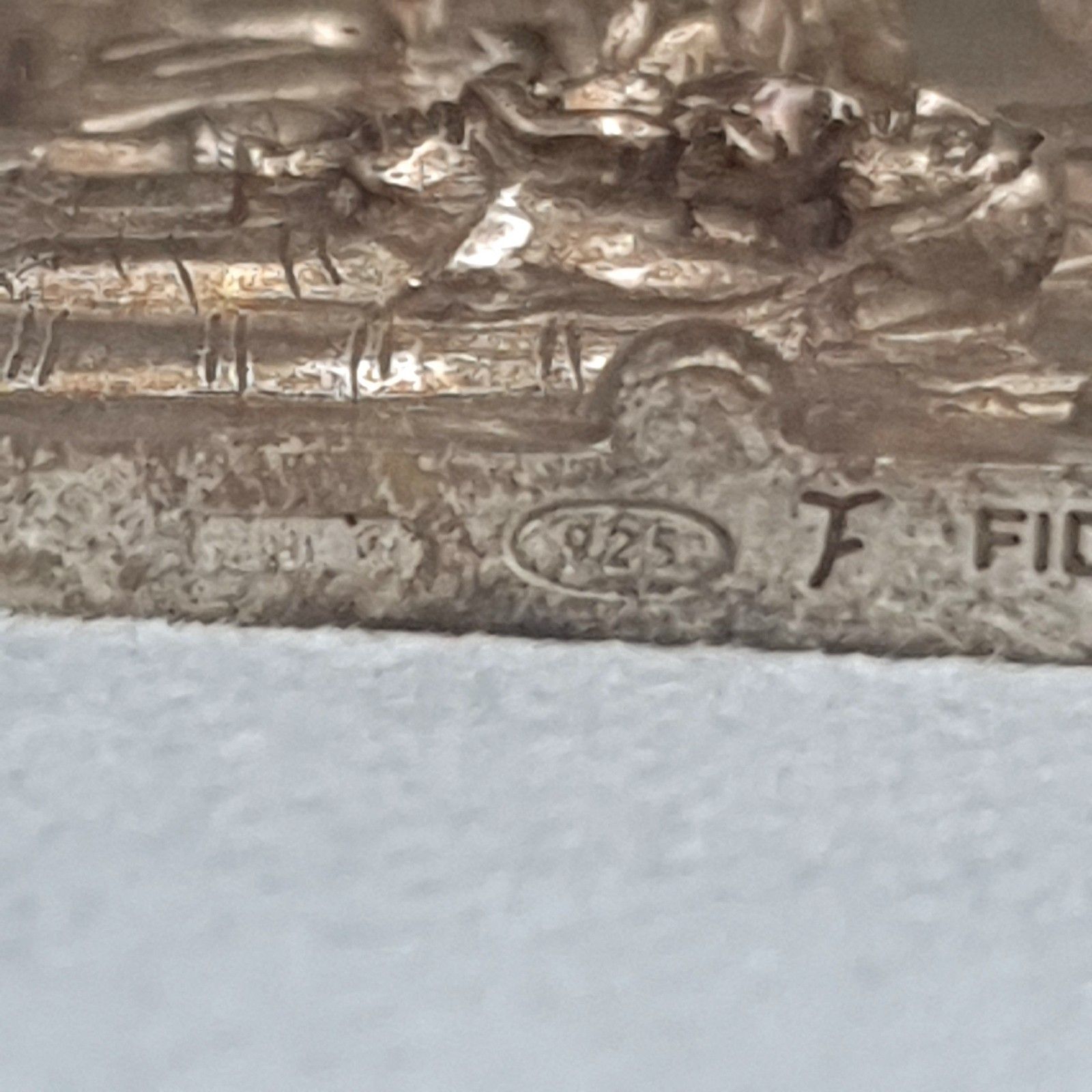 Fidia Gallery 925 Silver Plaque Flight Into Egypt Italy Rare 24.5cm Sq C1990s photo vintage