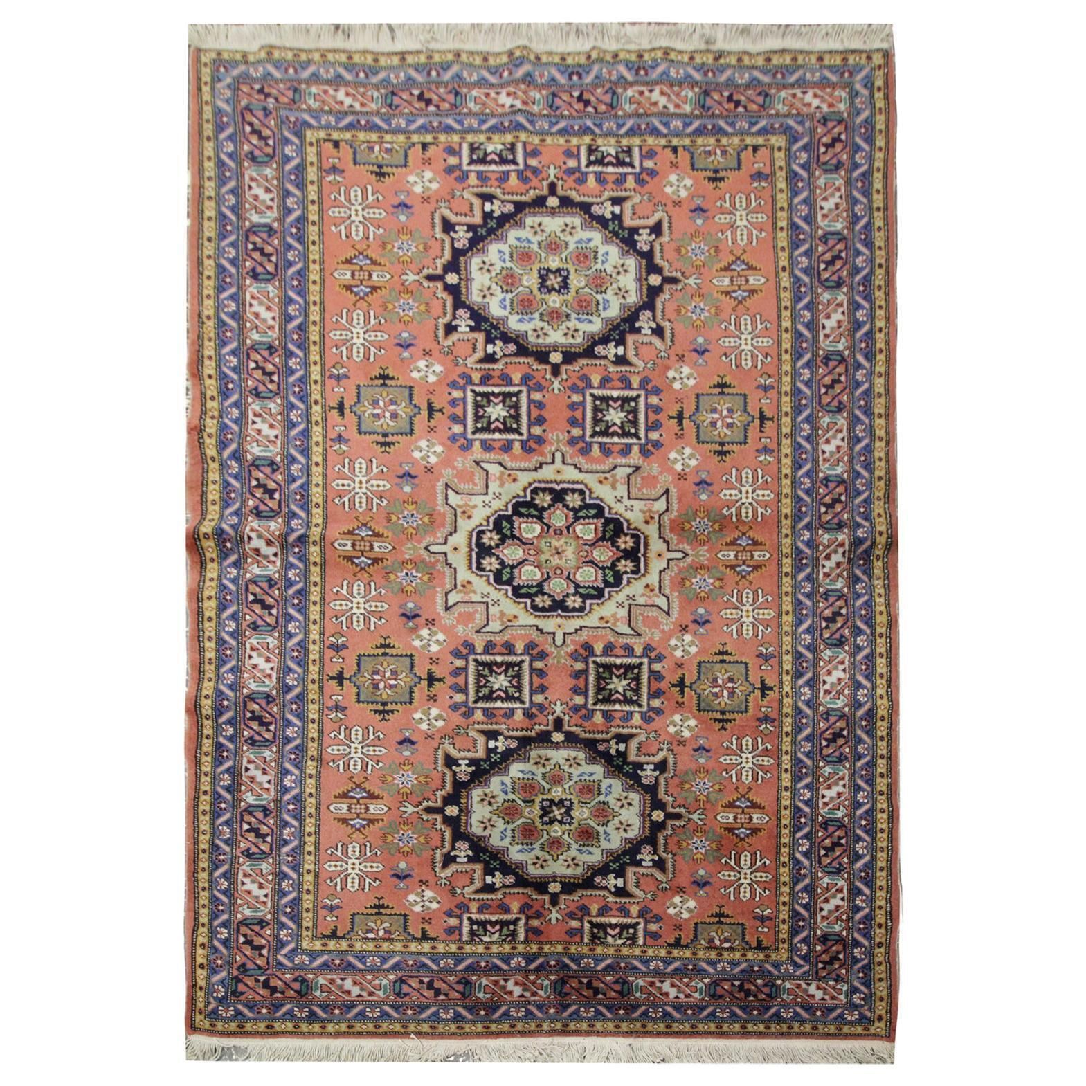 Traditional Carpet Vintage Turkish Rug Wool Oriental Rug, Bedroom Rug For Sale