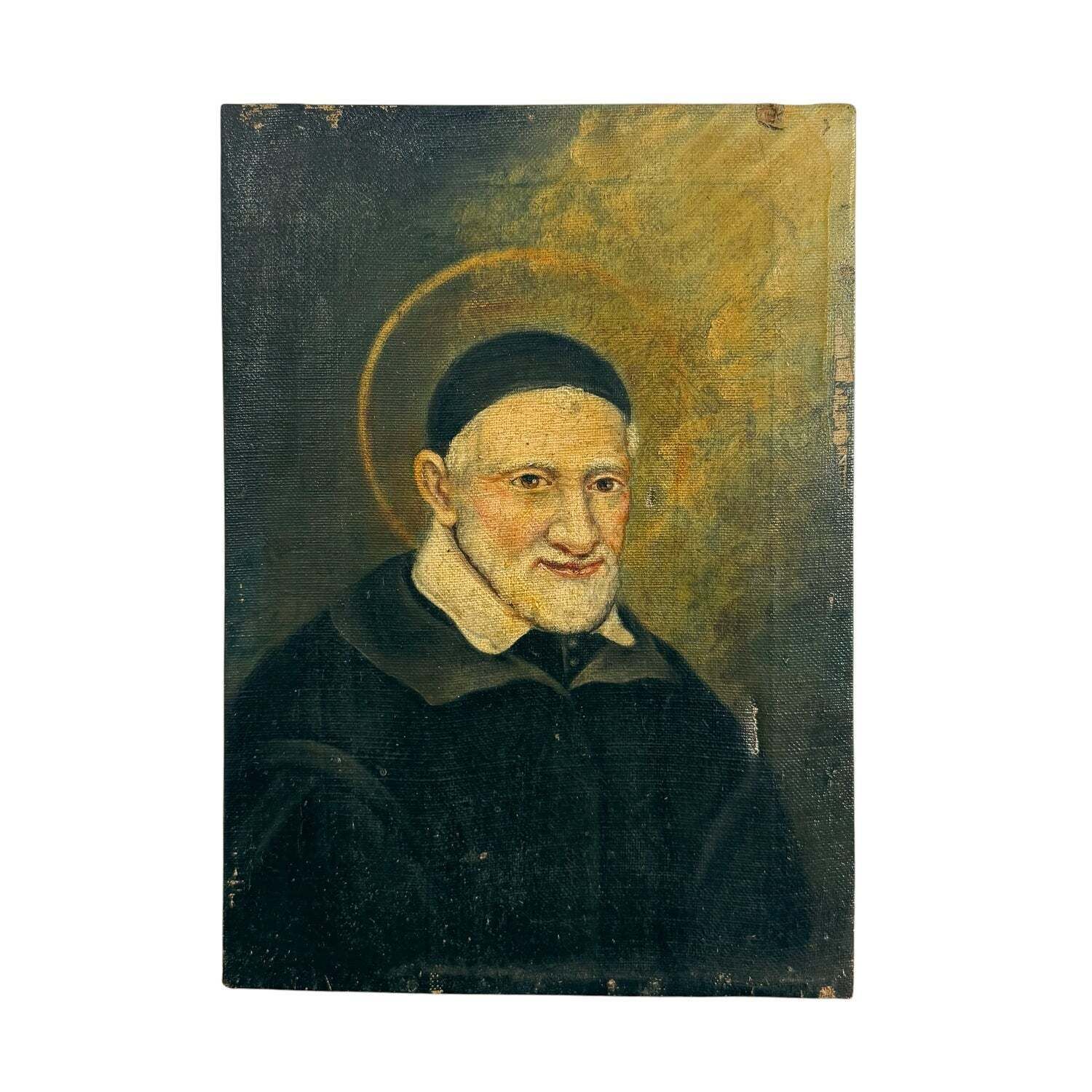 Saint Vincent De Paul Portret Olieverf Op Doek (7) photo vintage