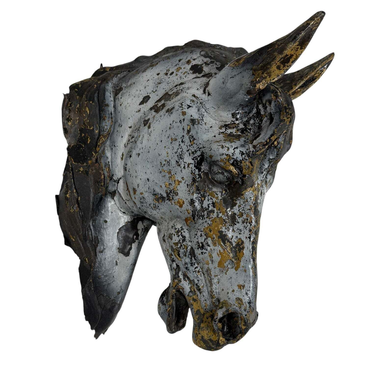 Antique Zinc Horse Head Trade Sign photo for sale