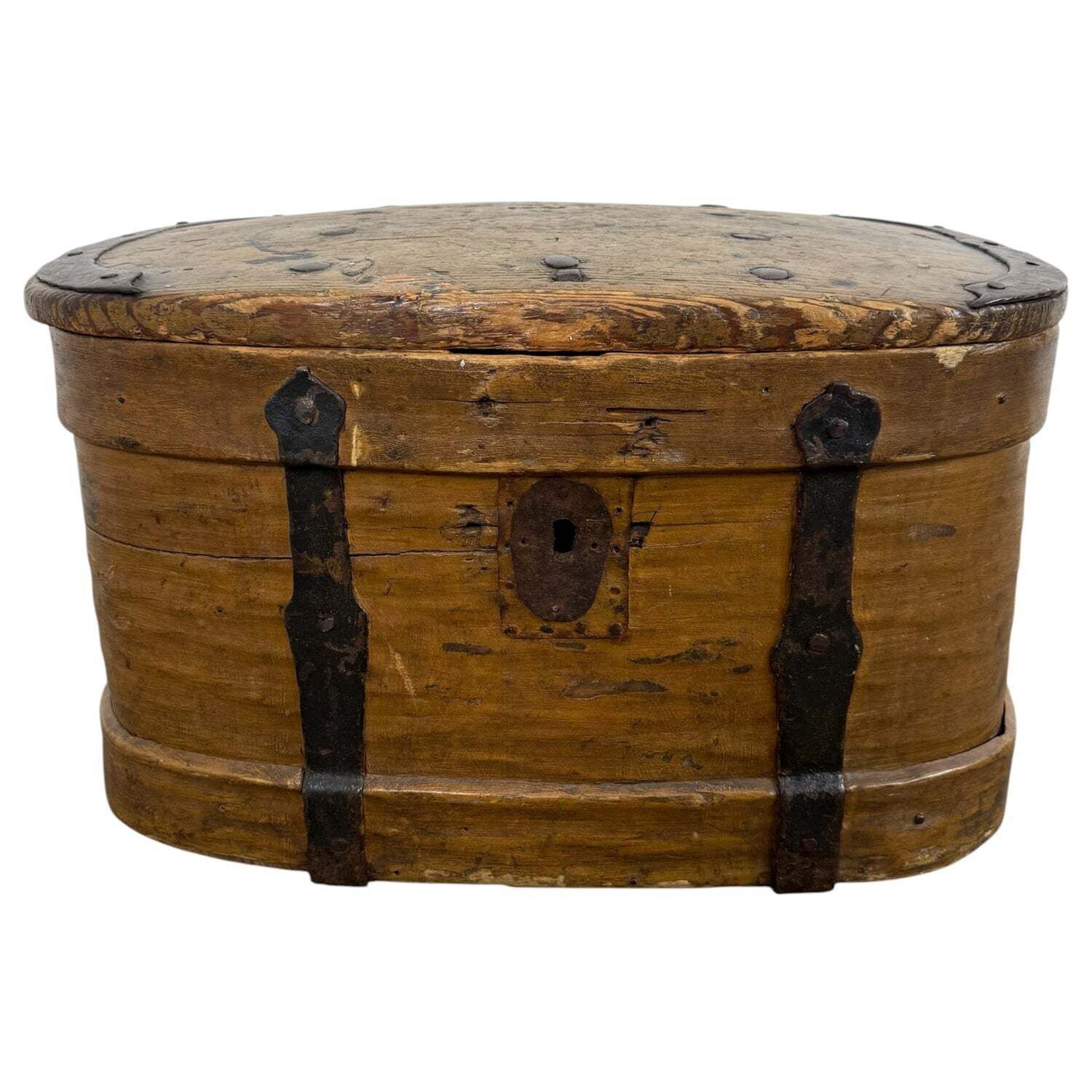 Uitzonderlijk grote antieke Zweedse bentwood-kist photo for sale