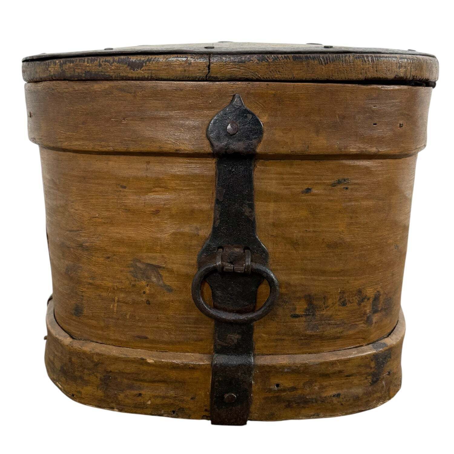 Uitzonderlijk grote antieke Zweedse bentwood-kist photo vintage