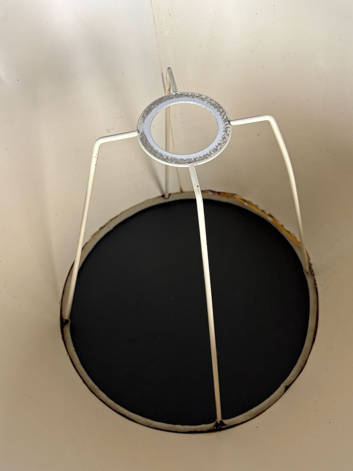 495.0 Midcentury Suede Leather Large Mushroom Table Lamp 1960s 1970s photo