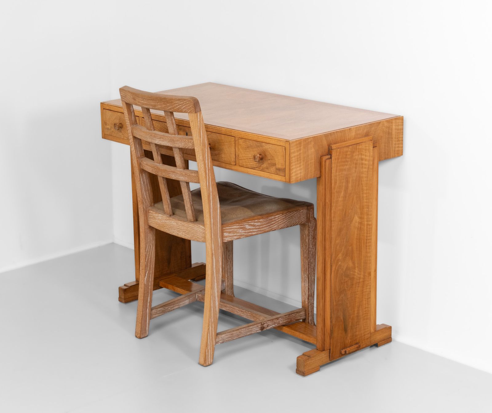photo buy Art Deco Heals Of London Compact Walnut Desk 1930s