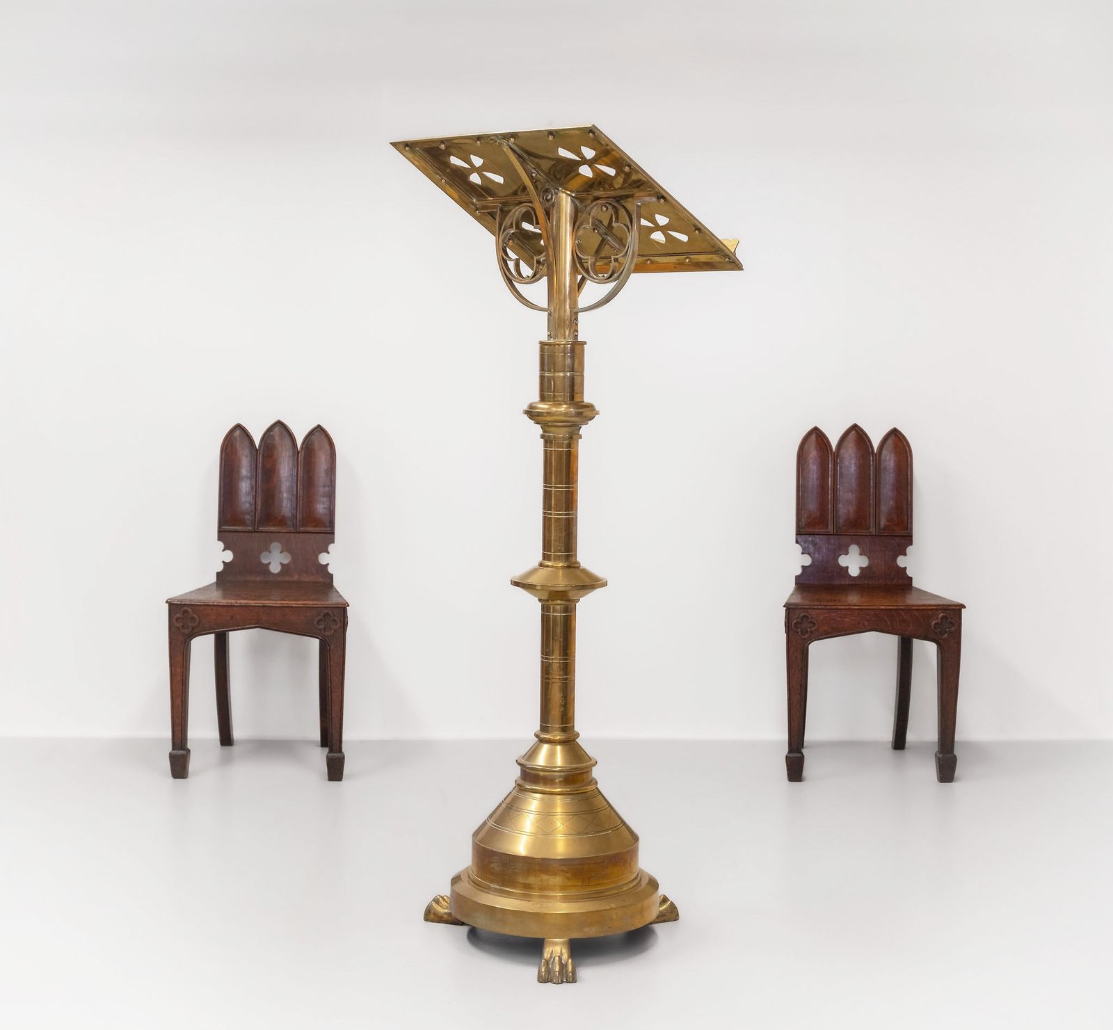 photo for sale Late Victorian Brass Standing Church Gothic Lectern