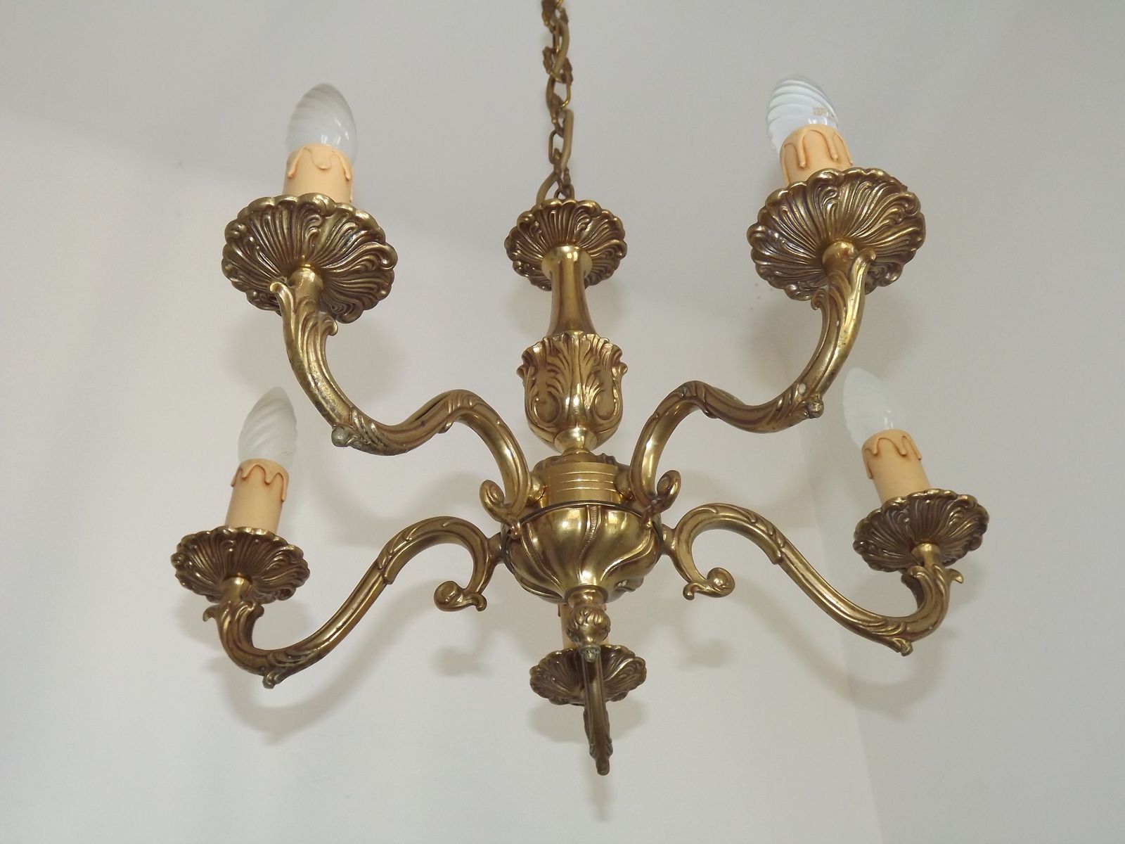 French Bronze Chandelier   Traditionl Mid Century 5 Light Fixture photo buy