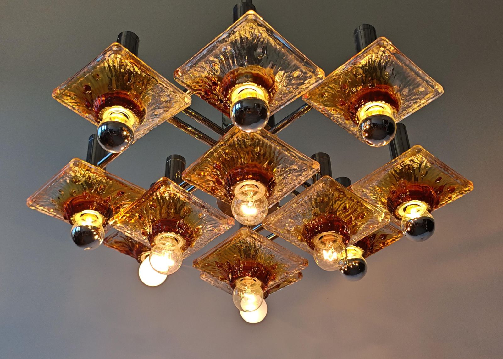 12-Lichts Kroonluchter In Getextureerd Muranoglas Van Carlo Nason Voor Av Mazzega photo furniture