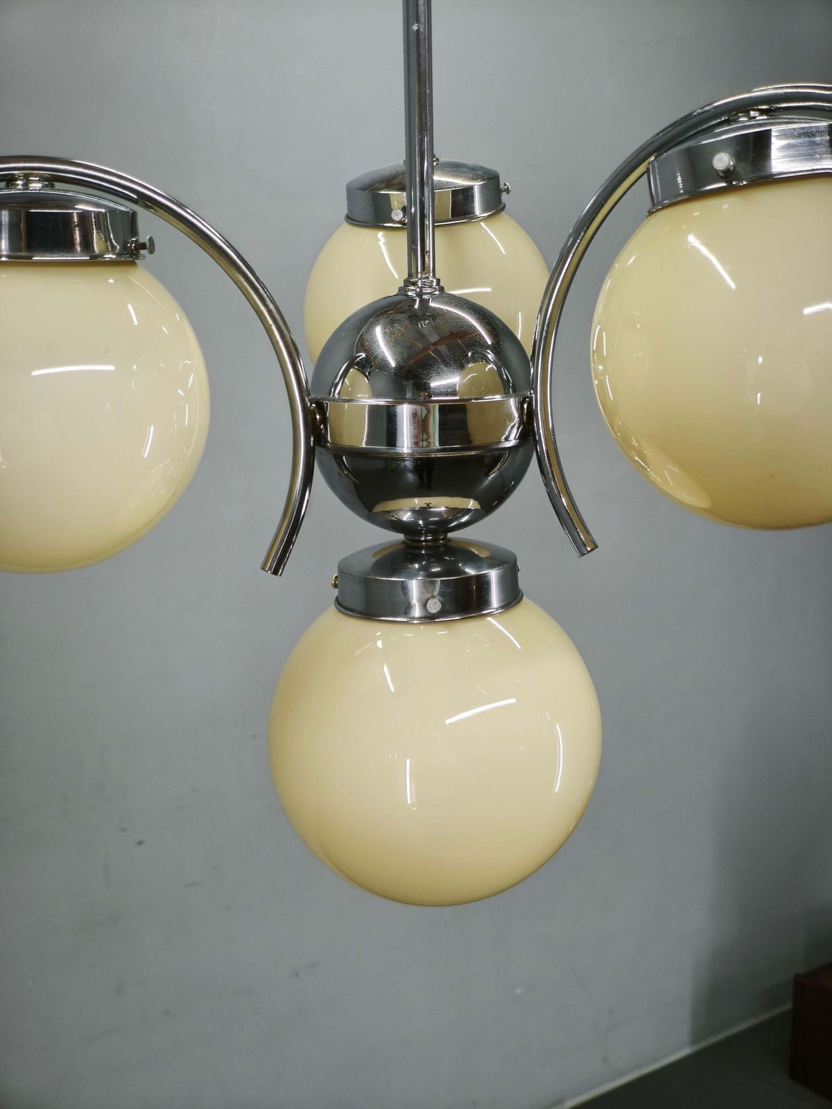photo for sale Art Deco Champagne Glass Chandelier, Czechoslovakia 1930s