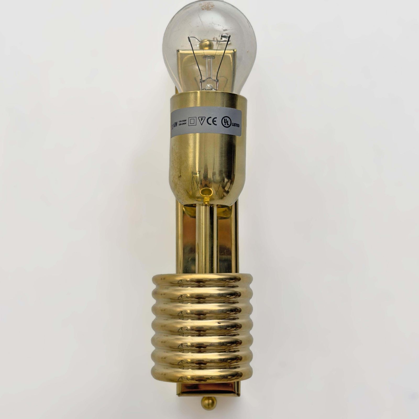 photo for sale Paar Murano glazen bladwandlampen met goudpoeder en messing, Italië