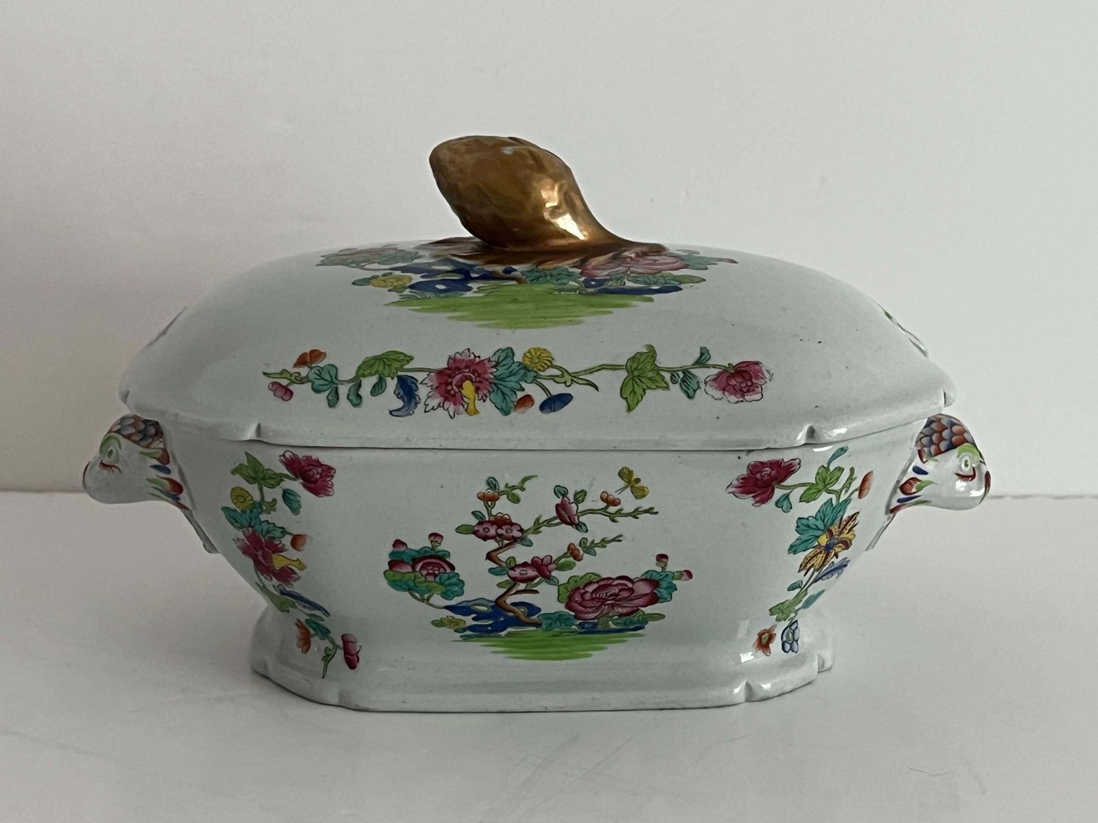 Georgian Spode Sauce Tureen, Lid And Underplate Willis Pattern 2148, Circa 1810 photo for sale