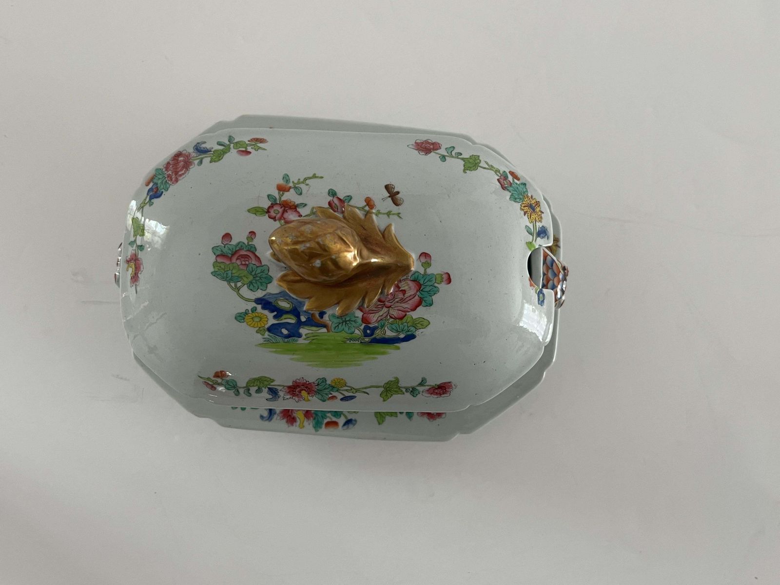 Georgische Spode Sauskom, Deksel en Onderschotel, Willis Patroon 2148, ca. 1810 photo buy