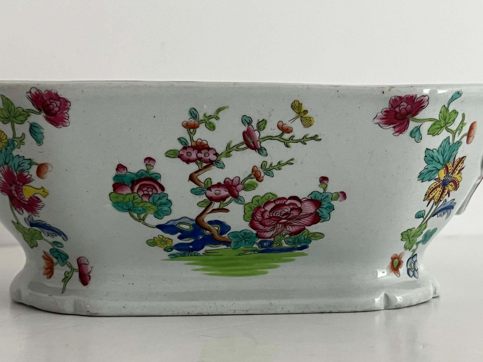 425.0 Georgian Spode Sauce Tureen, Lid And Underplate Willis Pattern 2148, Circa 1810 photo