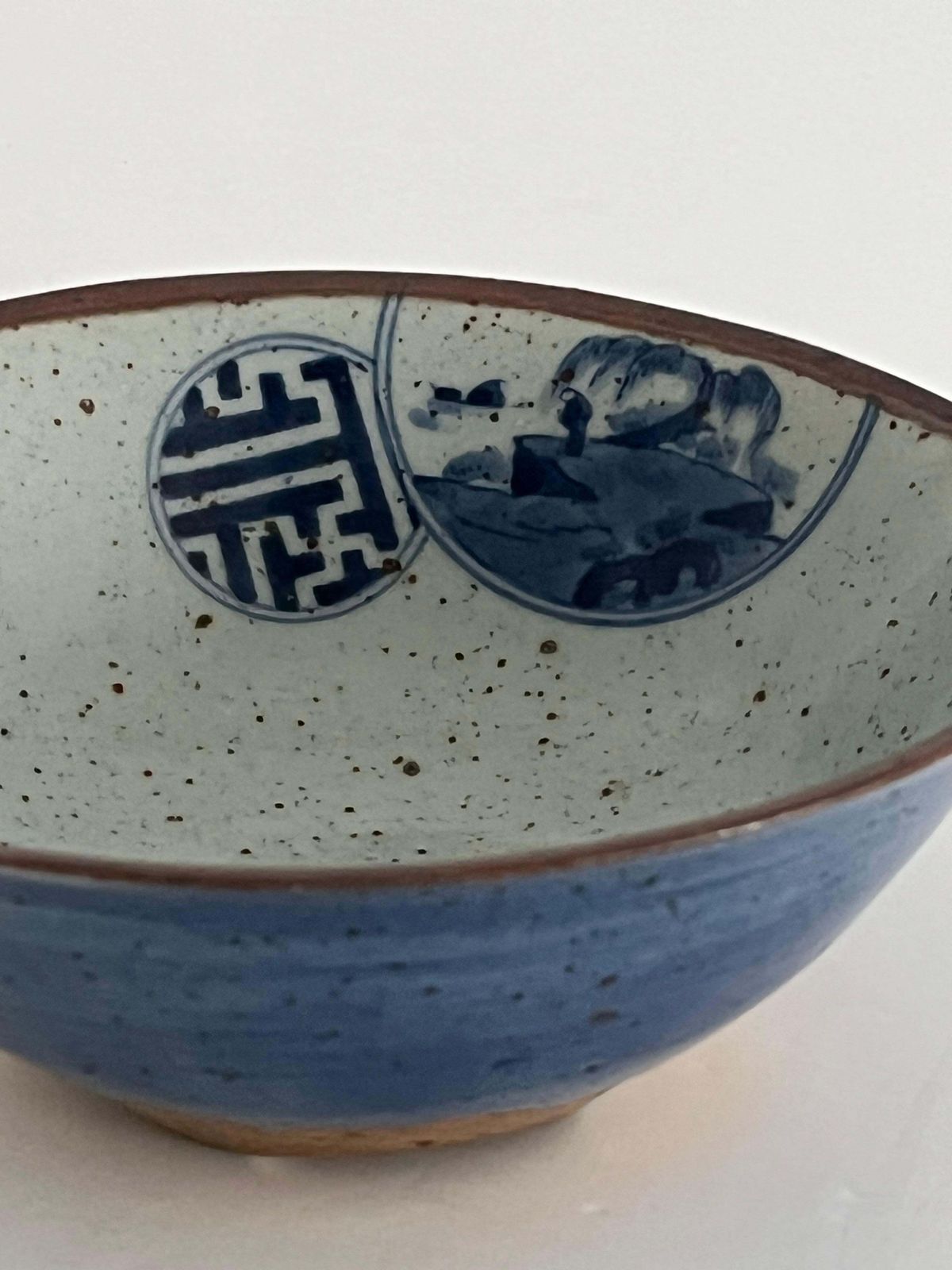 Hand Painted Japanese Stoneware Bowl By Morioka Kasho III, Circa 1970 photo vintage