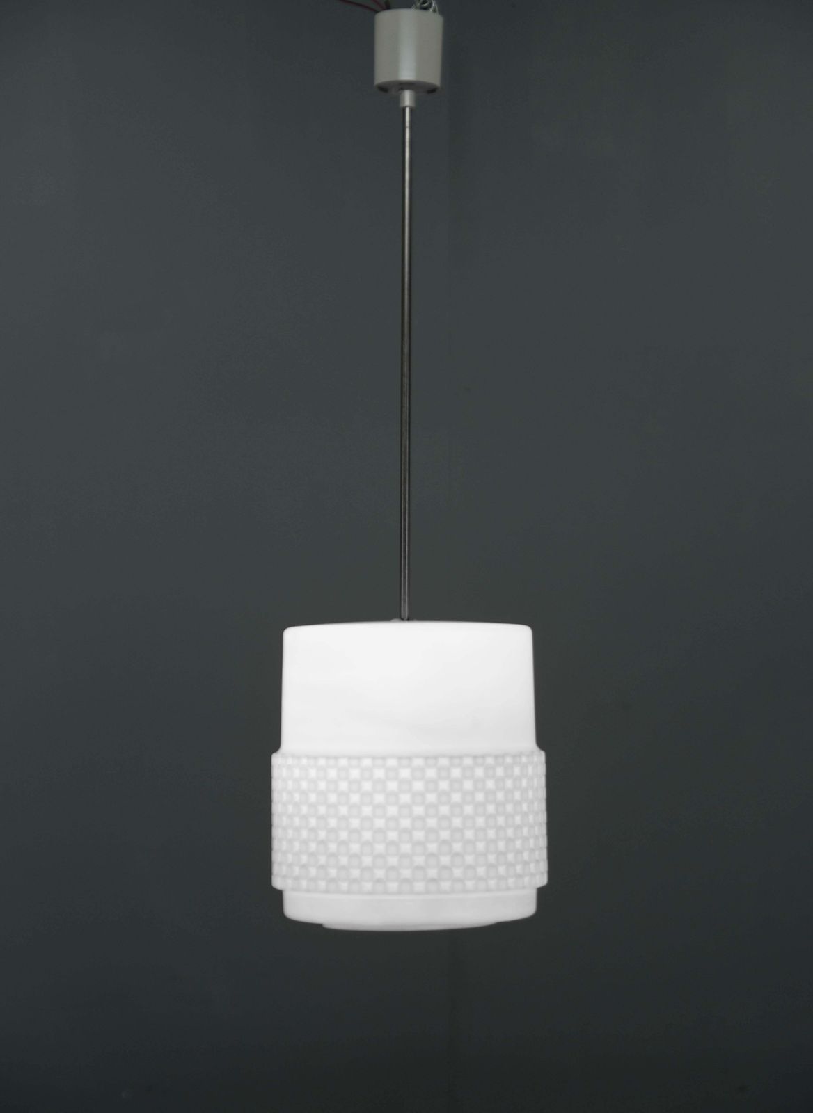 Mid-Century Design Hanglamp van Opalineglas, jaren 1960, Tsjecho-Slowakije photo for sale