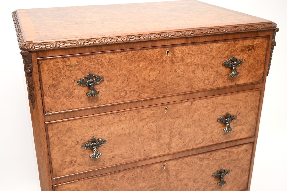 Antique Burr Walnut Chest Of Drawers photo Furniture