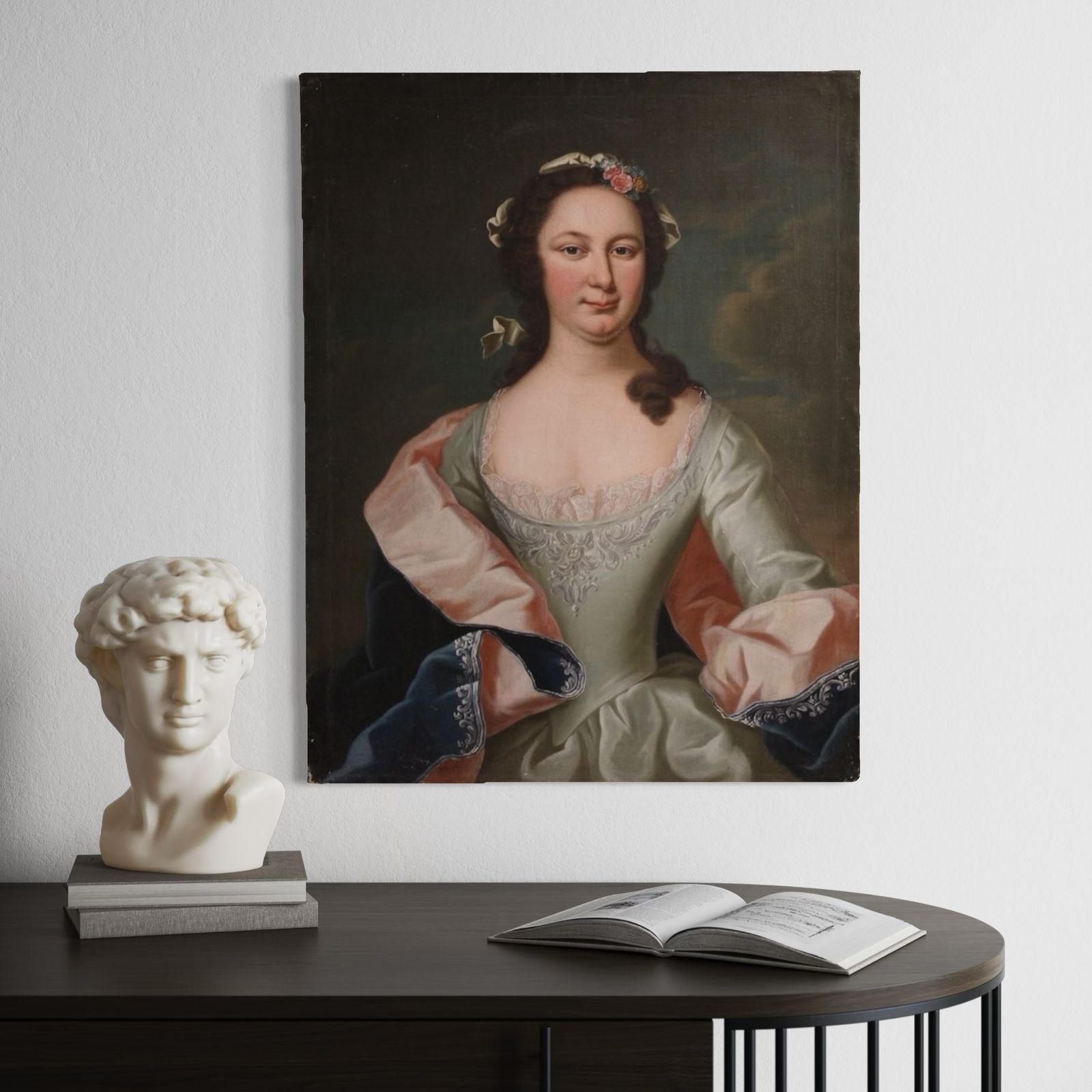 Tableau d'époque XIXe siècle, portrait d'une aristocrate photo vinterior
