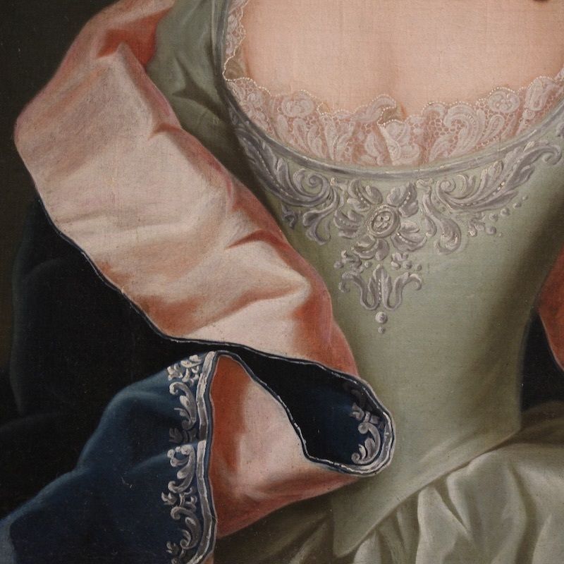 photo furniture Antiek 19e-eeuws portretschilderij van een adellijke dame