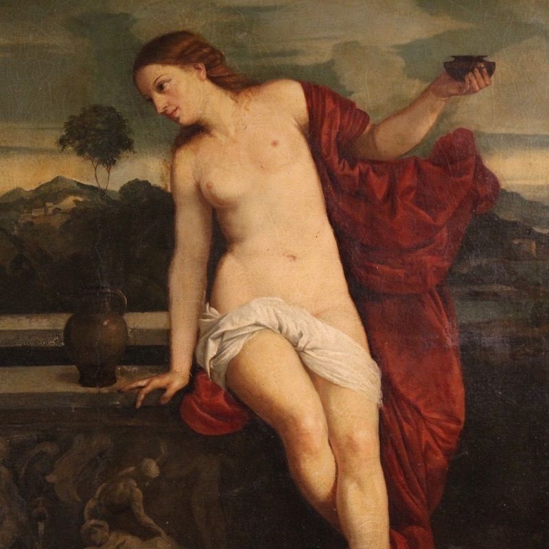 Peinture italienne d'époque, Amour sacré, XIXe siècle
