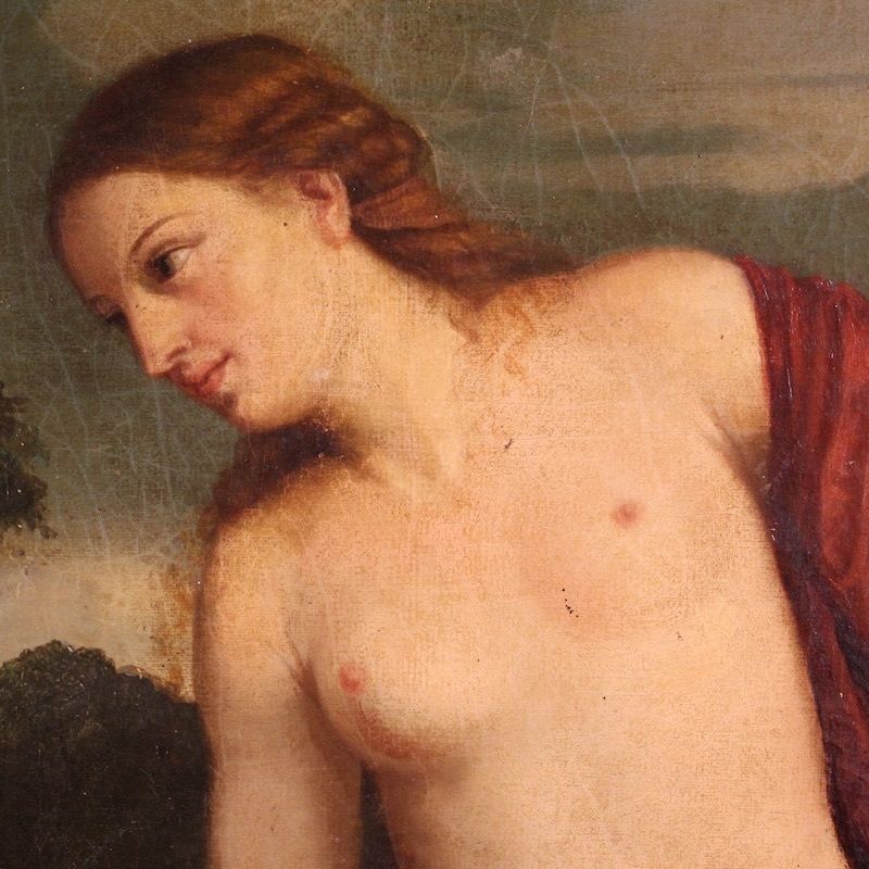 Antiek Italiaans schilderij, Sacrale Liefde, 19e eeuw photo 4100.0