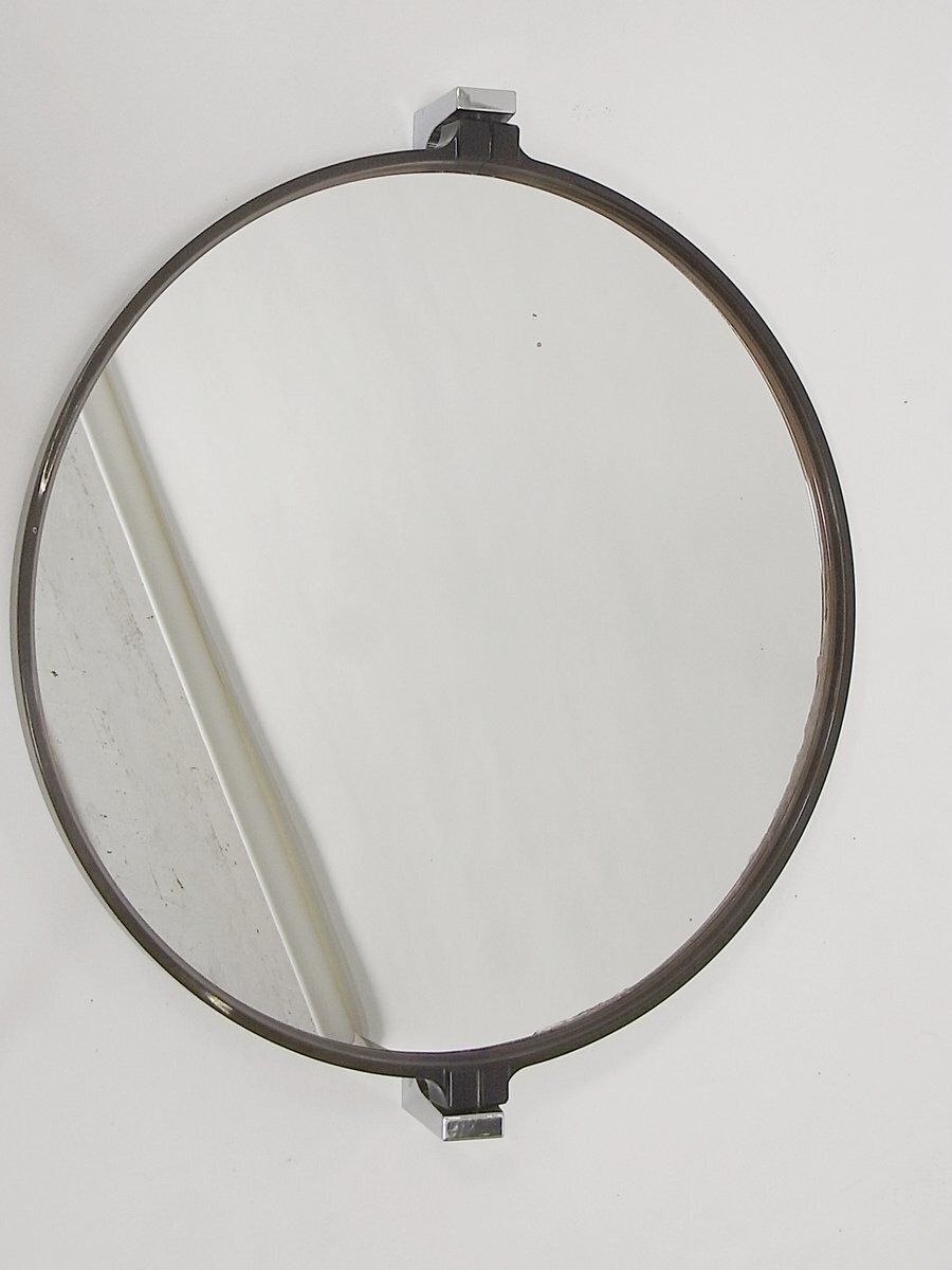Badkamerspiegel met draaibaar transparant amberkleurig acetaatframe van Electrolux, jaren 1970 photo furniture