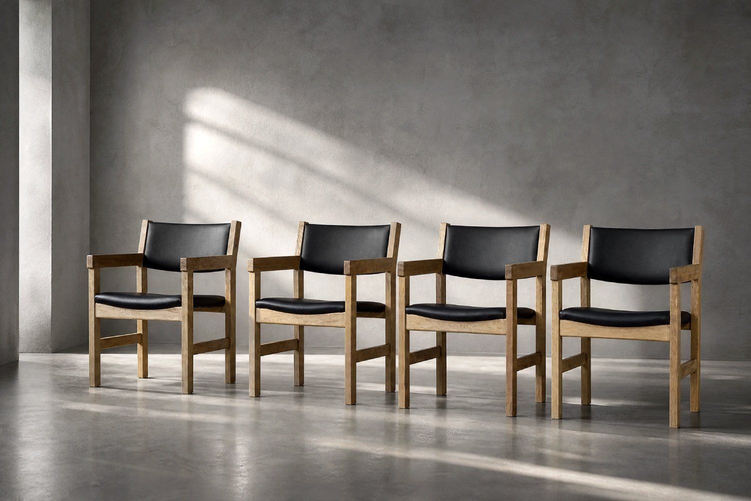 Mid Century Modern Danish Oak Chairs By Hans J. Wegner For Getama, 1960s, Set Of 4