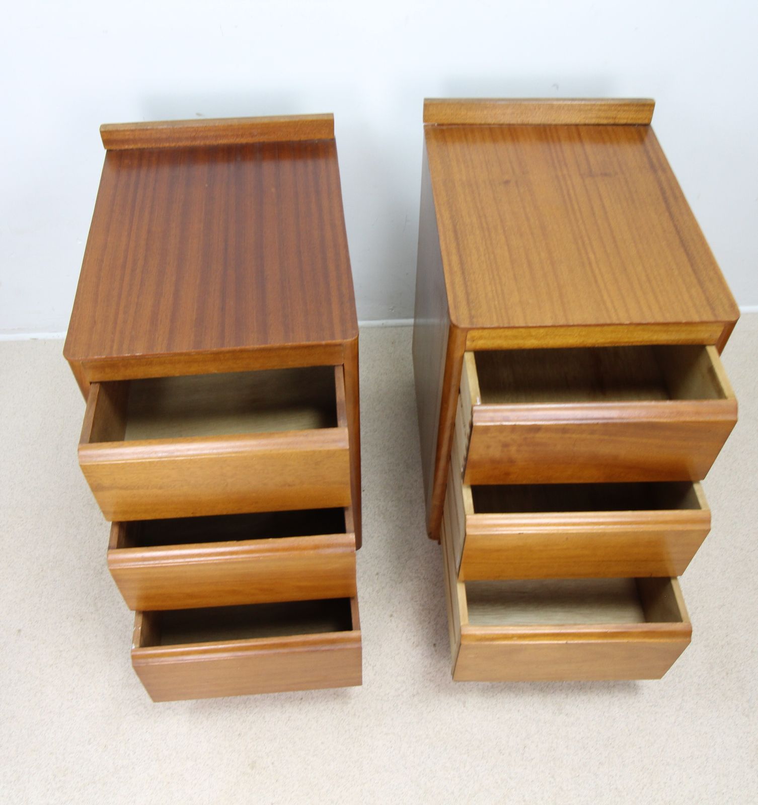 Pair Of Mid Century Teak Bedside Cabinets photo Furniture
