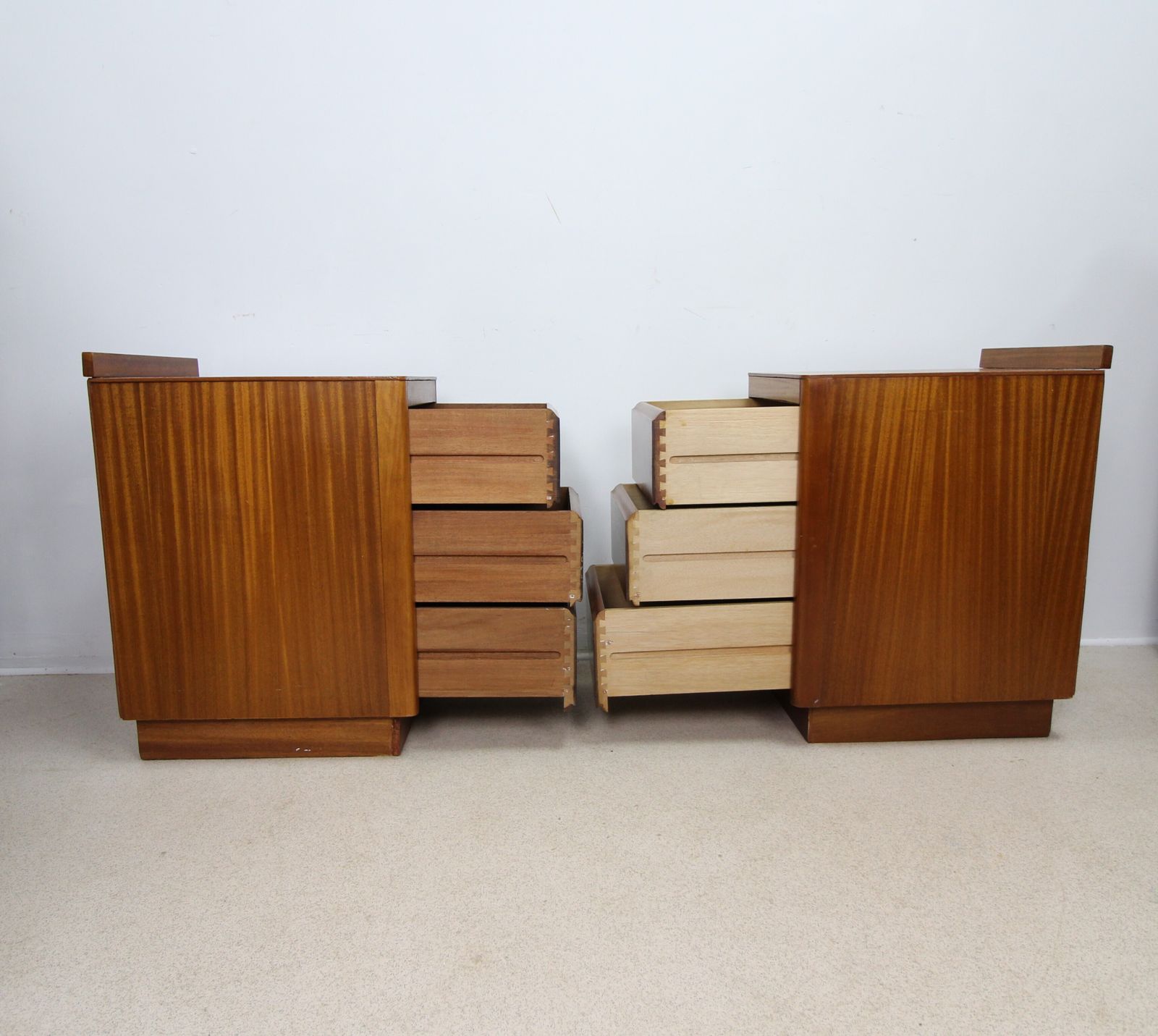 Furniture Pair Of Mid Century Teak Bedside Cabinets photo